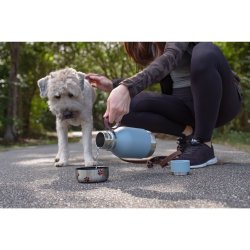 ASOBU Rustfristl vandflaske m. skl, 1 Liter - bl