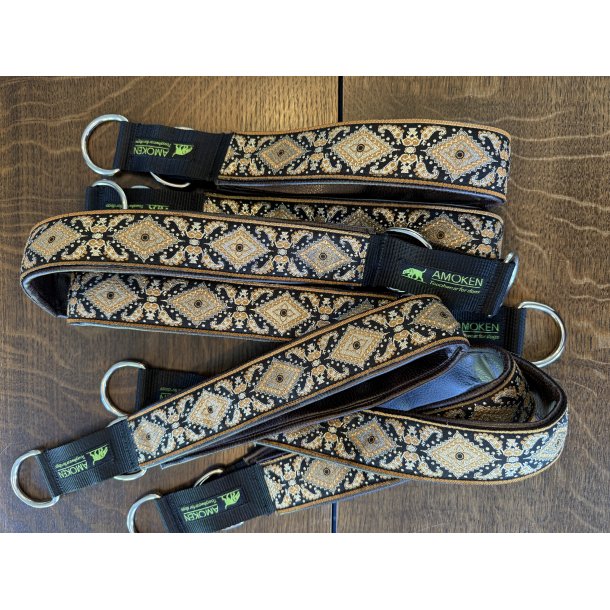 AMOKEN halsbnd - Brunt med guld, limited edition