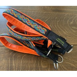 AMOKEN halsbnd - orange flet - smalt