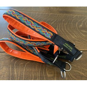 AMOKEN halsbnd - orange flet - smalt