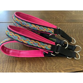 AMOKEN halsbnd - cherise flet - smalt