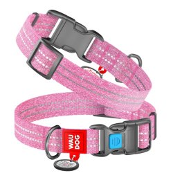 WAU DOG Re-cotton Halsbnd bl/pink