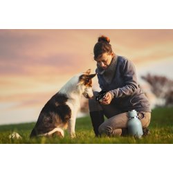 ASOBU Rustfristl vandflaske m. skl, 1 Liter - bl