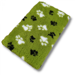 Vetbed lime med hvid/sort poter - 150 x 100 cm