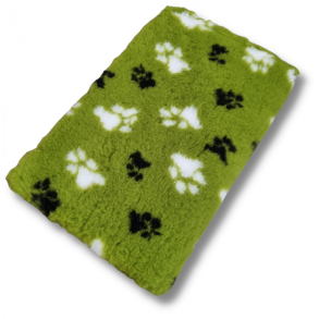 Vetbed lime med hvid/sort poter - 150 x 100 cm