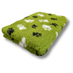 Vetbed lime med hvid/sort poter - 150 x 100 cm